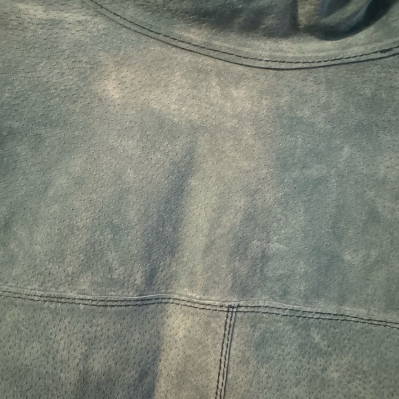 Vintage Reversible Suede Leather Jacket Lightweight Woman’s Blue Retro Shacket - Picture 11 of 16